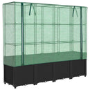 højbed med drivhusovertræk rattan-look 160x40x153 cm