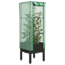 højbed med drivhusovertræk 40x40x140 cm rattan-look