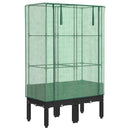 højbed med drivhusovertræk 80x40x140 cm rattan-look