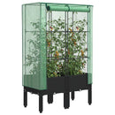højbed med drivhusovertræk 80x40x140 cm rattan-look