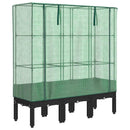højbed med drivhusovertræk 120x40x140 cm rattan-look