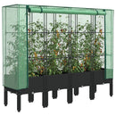 højbed med drivhusovertræk 160x40x140 cm rattan-look