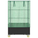 højbed med overtræk og hjul 80x50x182 cm rattan-look