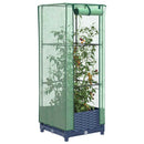 højbed med drivhusovertræk 40x40x123 cm rattan-look
