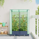 højbed med drivhusovertræk 80x40x123 cm rattan-look
