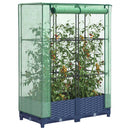 højbed med drivhusovertræk 80x40x123 cm rattan-look
