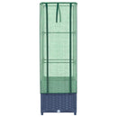 højbed med drivhusovertræk 40x40x139 cm rattan-look
