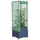 højbed med drivhusovertræk 40x40x139 cm rattan-look