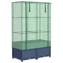 højbed med drivhusovertræk 80x40x138 cm rattan-look
