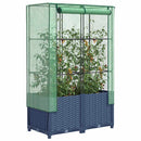 højbed med drivhusovertræk 80x40x138 cm rattan-look