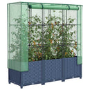 højbed med drivhusovertræk 120x40x138 cm rattan-look