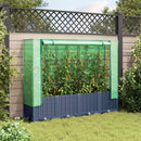 højbed med drivhusovertræk rattan-look 160x40x138 cm