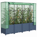 højbed med drivhusovertræk rattan-look 160x40x138 cm