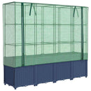 højbed med drivhusovertræk rattan-look 160x40x153 cm