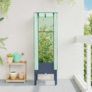 højbed med drivhusovertræk 40x40x140 cm rattan-look