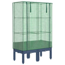 højbed med drivhusovertræk 80x40x140 cm rattan-look