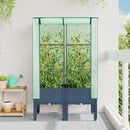 højbed med drivhusovertræk 80x40x140 cm rattan-look
