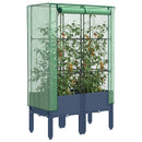 højbed med drivhusovertræk 80x40x140 cm rattan-look