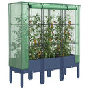 højbed med drivhusovertræk 120x40x140 cm rattan-look