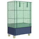 højbed med overtræk og hjul 80x50x182 cm rattan-look