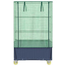 højbed med overtræk og hjul 80x50x182 cm rattan-look