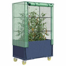 højbed med overtræk og hjul 80x50x182 cm rattan-look