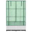 højbed med drivhusovertræk 80x40x138 cm rattan-look