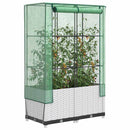 højbed med drivhusovertræk 80x40x138 cm rattan-look