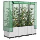 højbed med drivhusovertræk 120x40x138 cm rattan-look