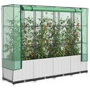 højbed med drivhusovertræk 160x40x138 cm rattan-look