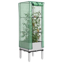 højbed med drivhusovertræk 40x40x140 cm rattan-look