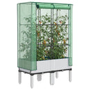 højbed med drivhusovertræk 80x40x140 cm rattan-look