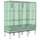 højbed med drivhusovertræk 120x40x140 cm rattan-look