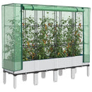 højbed med drivhusovertræk 160x40x140 cm rattan-look