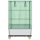 højbed med overtræk og hjul 80x50x182 cm rattan-look
