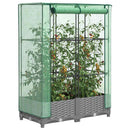 højbed med drivhusovertræk 80x40x123 cm rattan-look