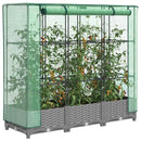 højbed med drivhusovertræk 120x40x123 cm rattan-look
