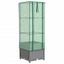 højbed med drivhusovertræk 40x40x139 cm rattan-look