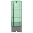 højbed med drivhusovertræk 40x40x139 cm rattan-look