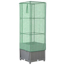 højbed med drivhusovertræk 40x40x139 cm rattan-look