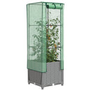 højbed med drivhusovertræk 40x40x139 cm rattan-look