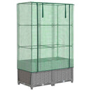 højbed med drivhusovertræk 80x40x138 cm rattan-look
