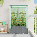 højbed med drivhusovertræk 80x40x138 cm rattan-look