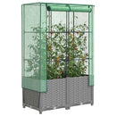 højbed med drivhusovertræk 80x40x138 cm rattan-look