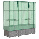 højbed med drivhusovertræk 120x40x138 cm rattan-look