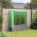 højbed med drivhusovertræk 120x40x138 cm rattan-look