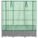 højbed med drivhusovertræk 120x40x138 cm rattan-look