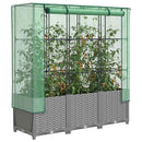 højbed med drivhusovertræk 120x40x138 cm rattan-look