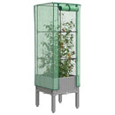 højbed med drivhusovertræk 40x40x140 cm rattan-look