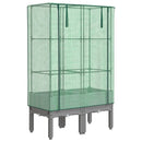 højbed med drivhusovertræk 80x40x140 cm rattan-look